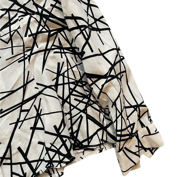 Vintage Silk B&W Blouse - Picture 4 of 5